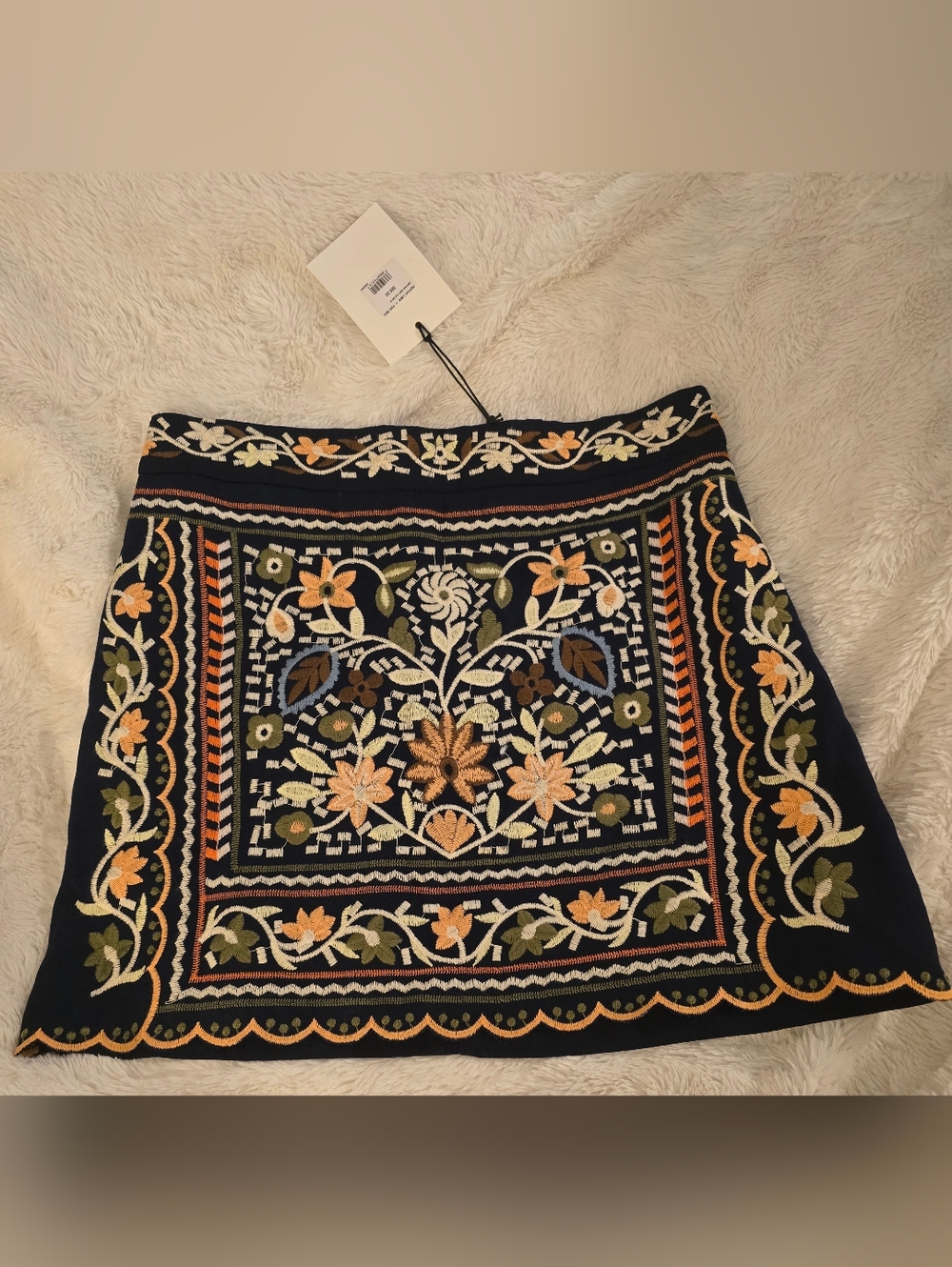 NWT Jacquie the Label Navy Floral Mini Skirt, Size Medium